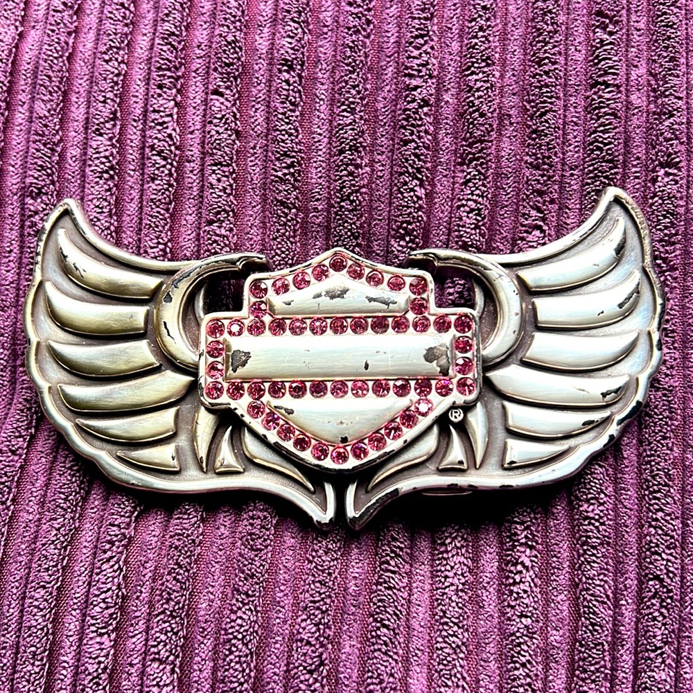 Harley Davidson Pink Jeweled Buckle